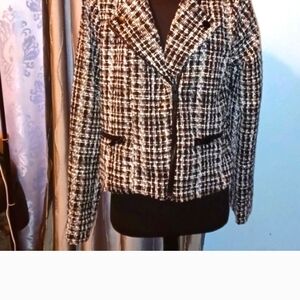 Vera Wang Blk/Wte Tweed Jacket